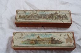 2 1893 Chicago Columbian World's Fair Wood Boxes