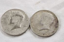 2 1964 JFK Silver Half Dollars