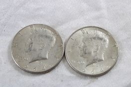 2 1964 JFK Silver Half Dollars