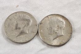 2 1964 JFK Silver Half Dollars