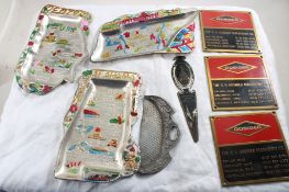 3 Ashtrays, Letter Opener, Crumb Scraper