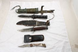 2 Fixed Blade Knives & 1 Folding Lock Blade Knife