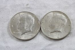 2 1964 JFK Silver Half Dollars