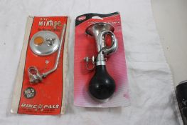 Bell Bugle Bike Horn, Dorcy Industries Bike Mirror