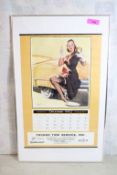 1952 Elvgren Pin-Up Framed Calendar