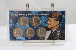 Set of 5 Kennedy Half Dollars Encased