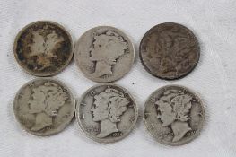6 Mercury Silver Dimes