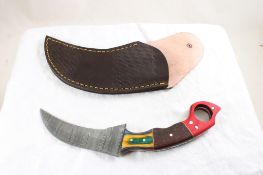 Custom Made Damascus Fixed Blade Knife