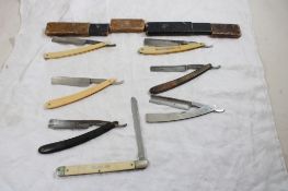 6 Straight Razors, Advertising Melon Folding Knife