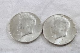 2 1964 JFK Silver Half Dollars