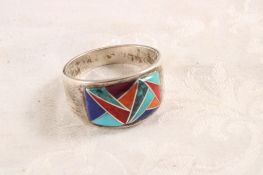 Native American Sterling Silver Gemstone Ring