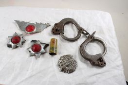 Children's Vintage Toys Handcuffs, Bike Reflectors