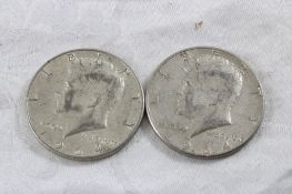 2 1964 JFK Silver Half Dollars