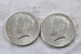 2 1964 JFK Silver Half Dollars