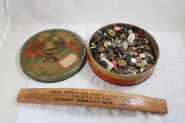 Candy Tin Buttons, Teddy Roosevelt Souvenir