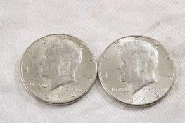 2 1964 JFK Silver Half Dollars