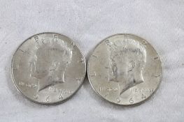 2 1964 JFK Silver Half Dollars