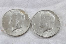 2 1964 JFK Silver Half Dollars