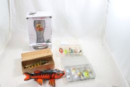 2 Spearing Decoys, Lures, Cabin Classics Pub Glass