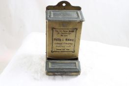 Advertising Matchbox Holder Cannon Falls, Minn.