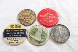 5 Antique Advertising Pocket Mirrors