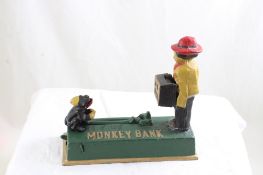 Cast Iron Monkey Mechanical Coin Bank