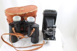 Kodak Bellows Camera, Tasco Binoculars 7x35