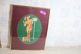 1940's Elvgren Pin-Up Framed Lithograph