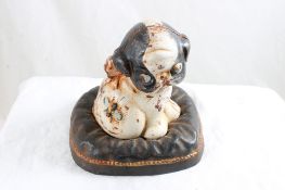 Hubley Cast Iron Dog on Pillow Still Bank