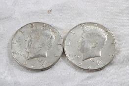 2 1964 JFK Silver Half Dollars