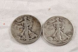 1942 1946 Walking Liberty Silver Half Dollars