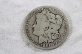 1881 O Morgan Silver Dollar