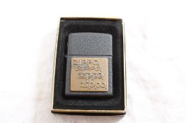 Black Matte with Brass Overlay Zippo Lighter NIB