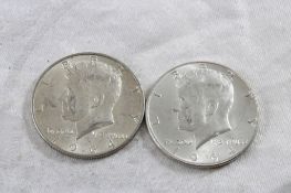2 1964 JFK Silver Half Dollars