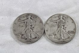 1942 1945 Walking Liberty Silver Half Dollars