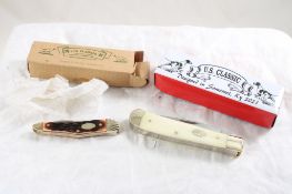 2 U S Classic Folding Knives in Boxes Kentucky