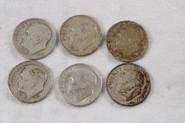 6 Roosevelt Silver Dimes