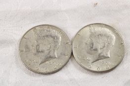 2 1964 JFK Silver Half Dollars