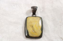 Bumble Bee Jasper & Sterling Pendant 18.8 Grams