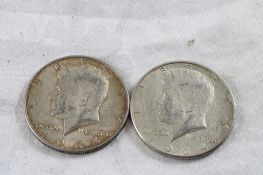 2 1964 JFK Silver Half Dollars