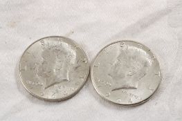 2 1964 JFK Silver Half Dollars