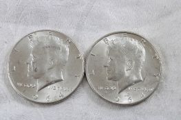 2 1964 JFK Silver Half Dollars
