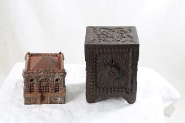 2 Antique Cast Iron Figural Banks