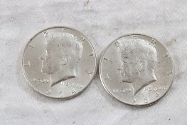 2 1964 JFK Silver Half Dollars
