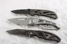 3 Gerber Folding Lock Blade Knives