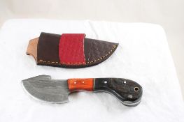 Custom Made Damasus Skinning Knife in Sheath