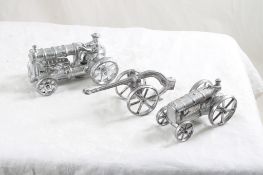 3 Cast Iron & Pot Metal Tractors