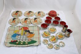 Ohio Art Elaine Hileman Tin Child's Tea Set