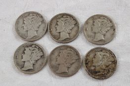 6 Mercury Silver Dimes