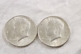 2 1964 JFK Silver Half Dollars